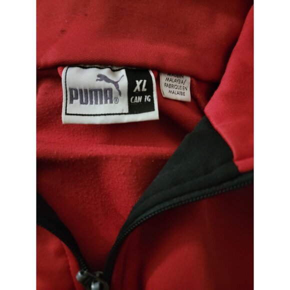Puma Track Jacket Size XL Red & Black Full Zip Vintage - Picture 2 of 8